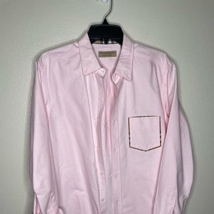 Burberry pink casual dress shirt medium